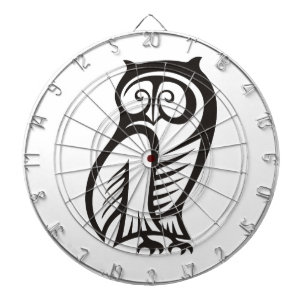 Owl Symbol Black Dartboard
