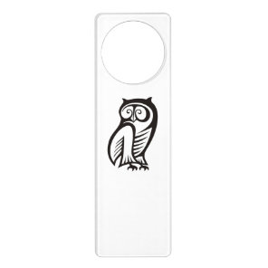 Owl Symbol Black Door Hanger