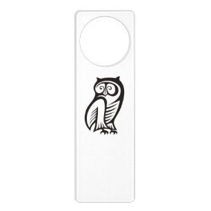 Owl Symbol Black Door Hanger