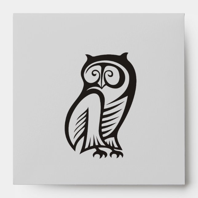 Owl Symbol Black Envelope (Front)