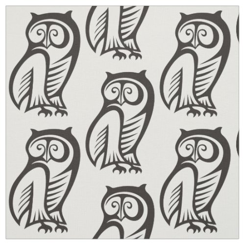 Owl Symbol Black Fabric