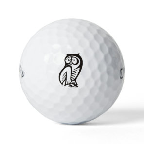 Owl Symbol Black Golf Balls