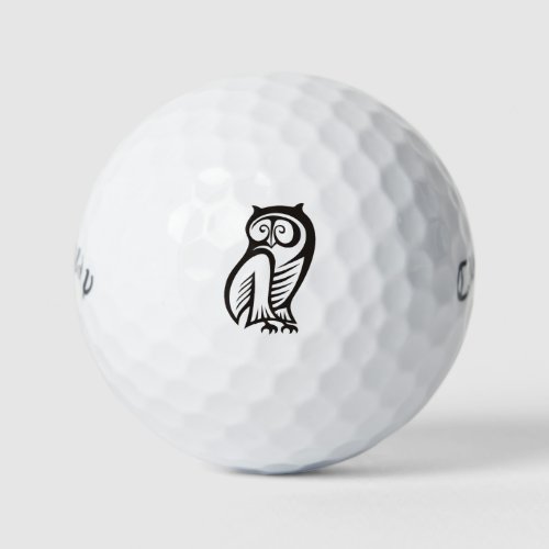 Owl Symbol Black Golf Balls