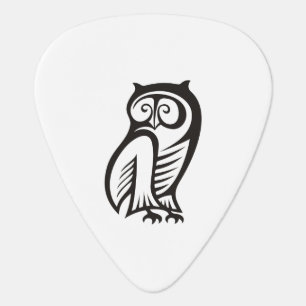 Owl Symbol Black Guitar Pick