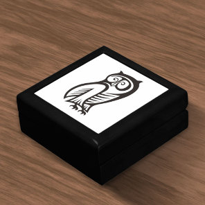 Owl Symbol Black Jewelry Box