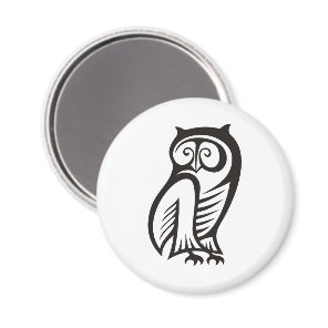 Owl Symbol Black Magnet