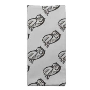 Owl Symbol Black Napkin