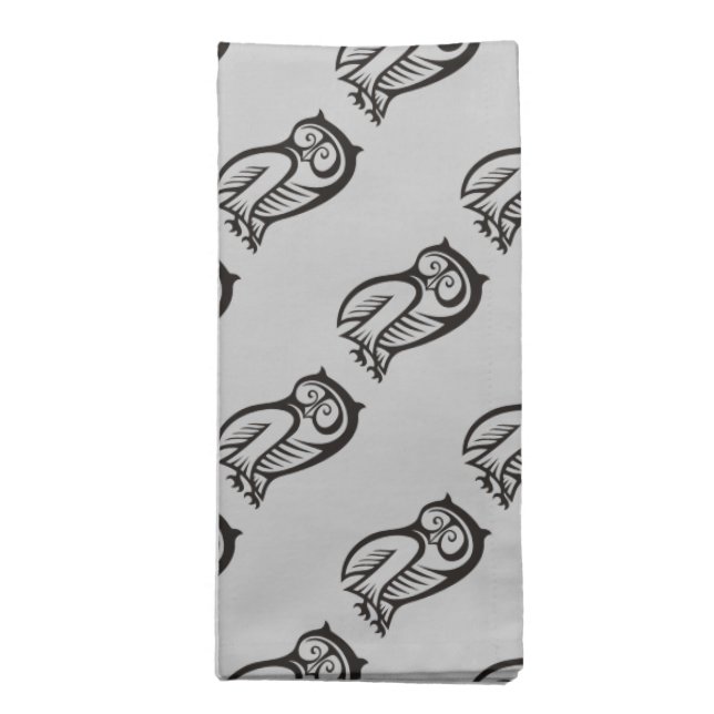 Owl Symbol Black Napkin (Folded)