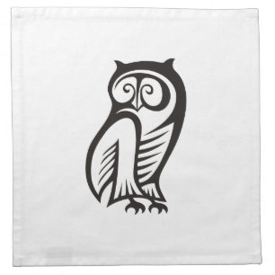 Owl Symbol Black Napkin