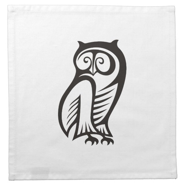 Owl Symbol Black Napkin (Front)