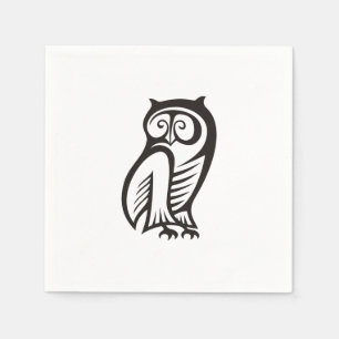 Owl Symbol Black Napkins