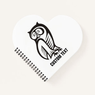 Owl Symbol Black Notebook
