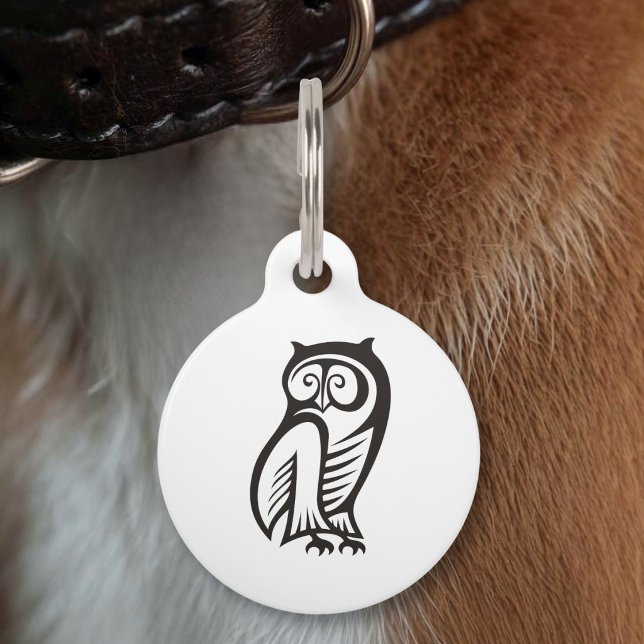 Owl Symbol Black Pet Name Tag (Creator Uploaded)