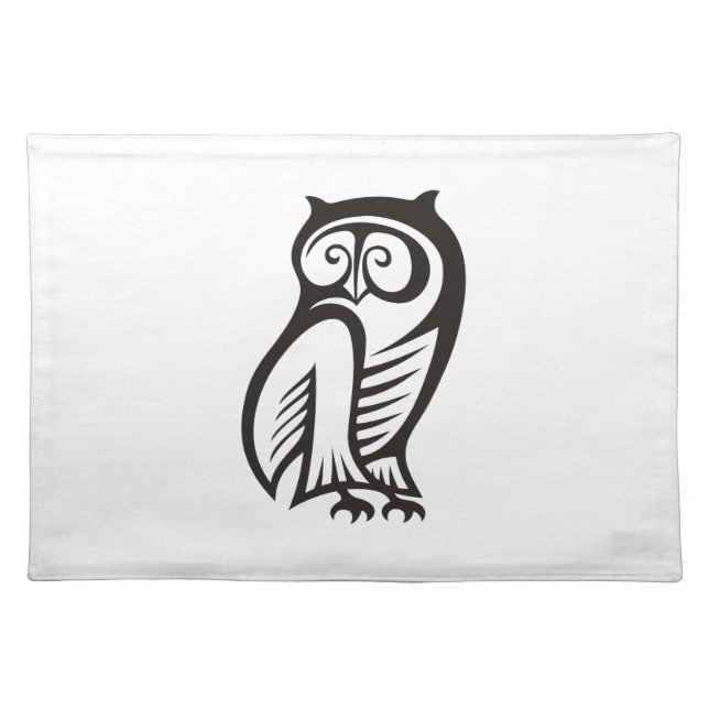 Owl Symbol Black Placemat (Front)
