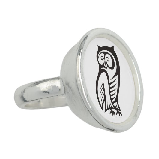 Owl Symbol Black Ring (Side)