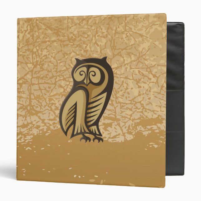 Owl Symbol Color 3 Ring Binder (Front/Inside)