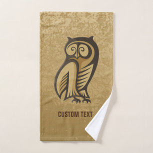 Owl Symbol Color Bath Towel Set