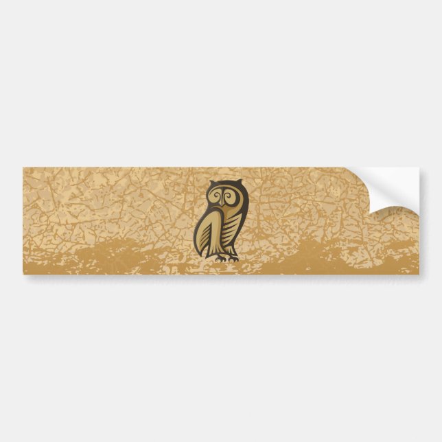 Owl Symbol Color Bumper Sticker (Front)