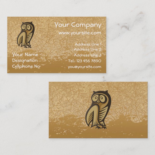 Owl Symbol Color Business Card (Front/Back)