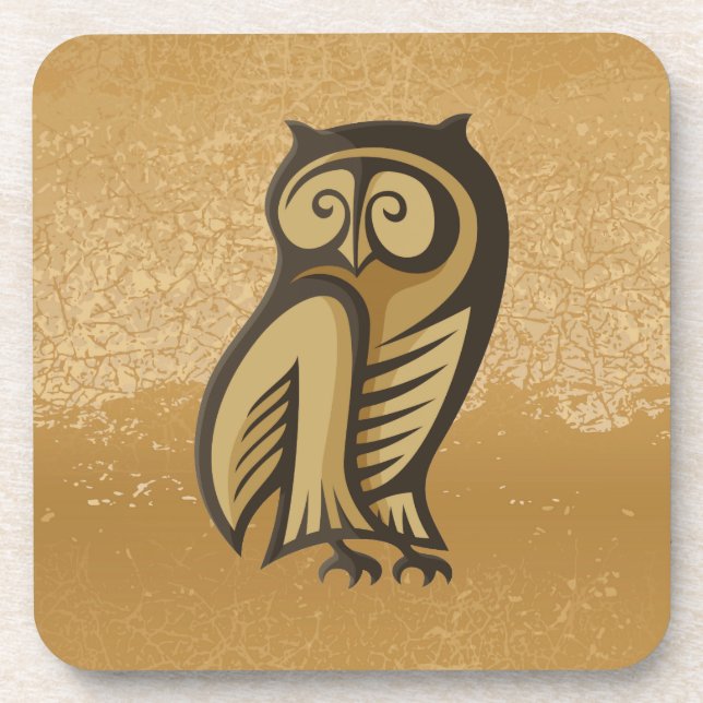 Owl Symbol Color Coaster (Front)