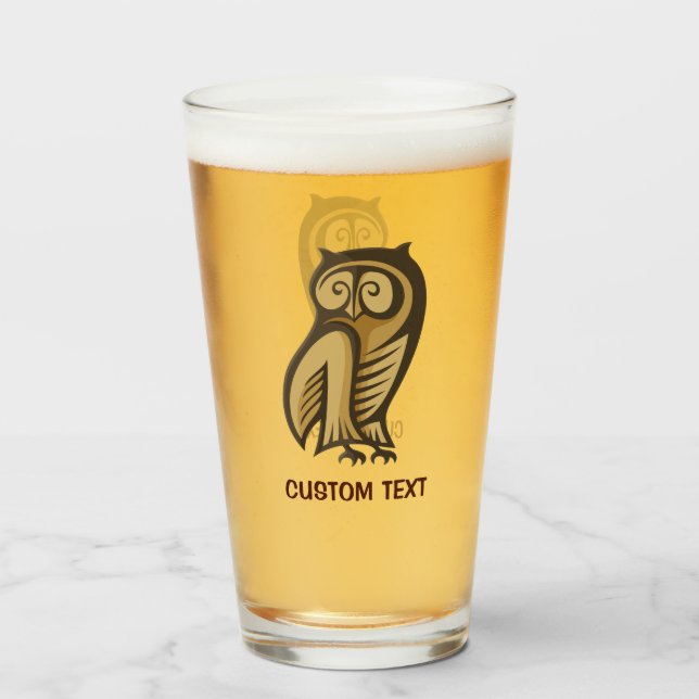 Owl Symbol Color Glass (Front Filled)