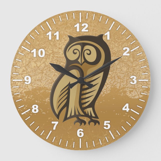 Owl Symbol Color Large Clock (Front)