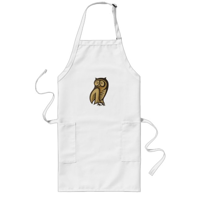 Owl Symbol Color Long Apron (Front)