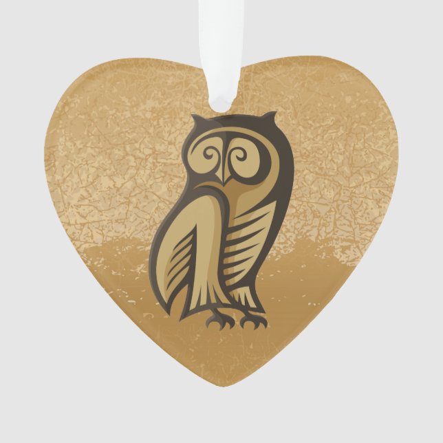 Owl Symbol Color Ornament (Front)