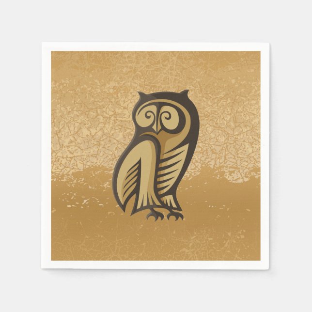 Owl Symbol Color Paper Napkins (Front)