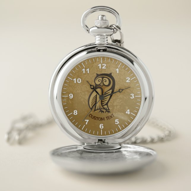 Owl Symbol Color Pocket Watch (Inside)