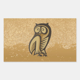 Owl Symbol Color Rectangular Sticker