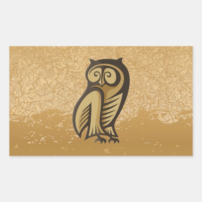 Owl Symbol Color Rectangular Sticker (Front)