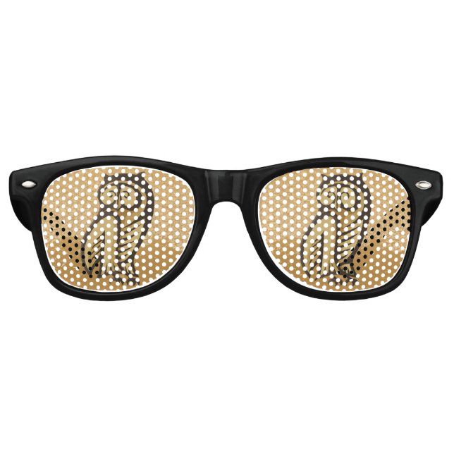 Owl Symbol Color Retro Sunglasses (Front)