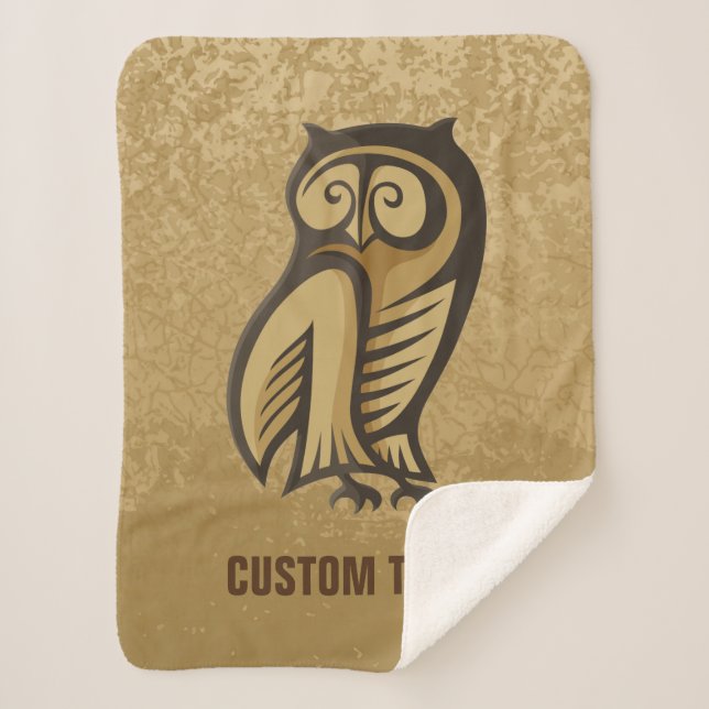 Owl Symbol Color Sherpa Blanket (Front)
