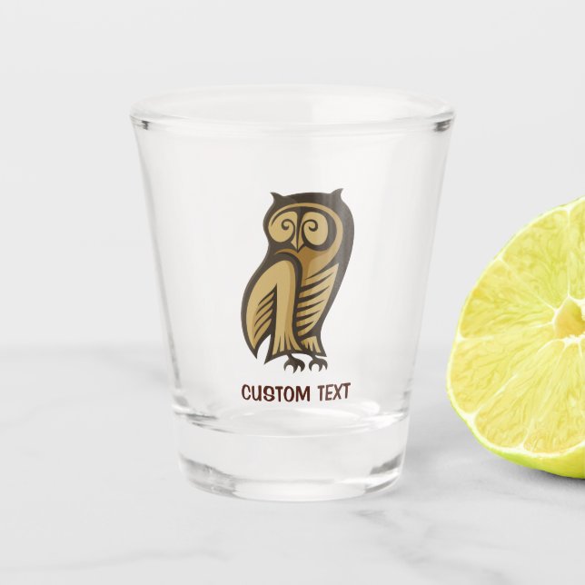 Owl Symbol Color Shot Glass (Front)