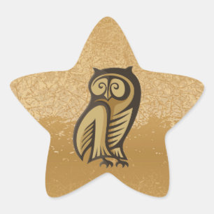 Owl Symbol Color Star Sticker