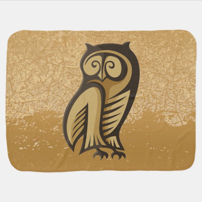 Owl Symbol Color Stroller Blanket (Horizontal)