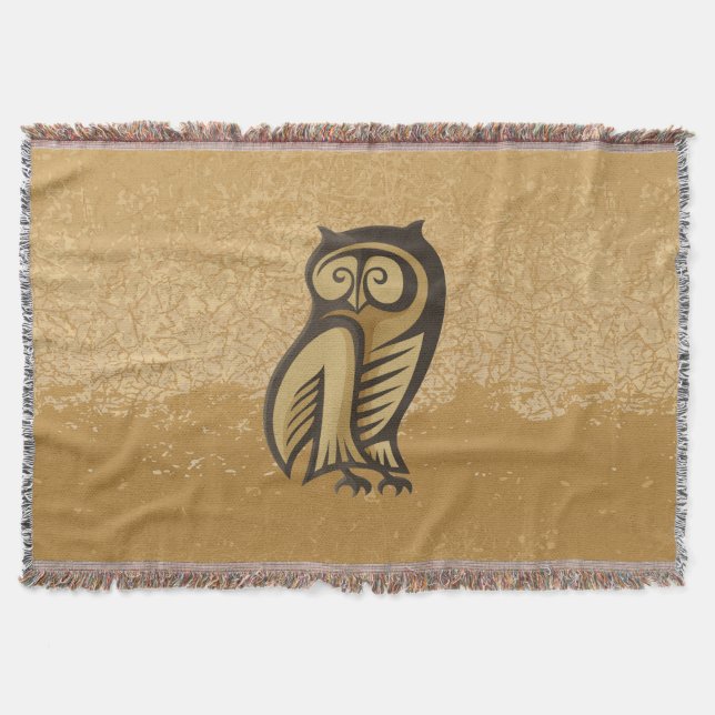 Owl Symbol Color Throw Blanket (Front)