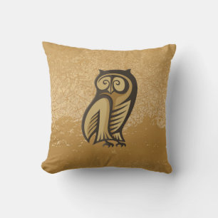 Owl Symbol Color Throw Pillow