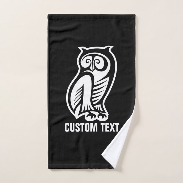 Owl Symbol White Bath Towel Set (Hand Towel)