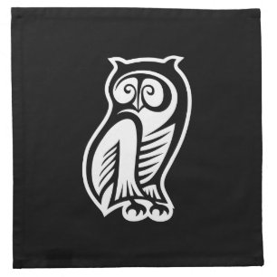 Owl Symbol White Cloth Napkin