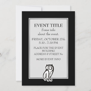 Owl Symbol White Invitation