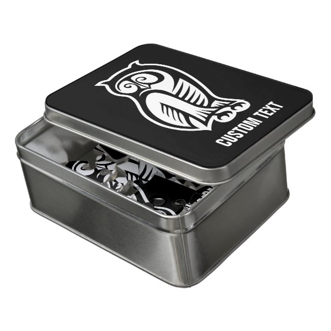 Owl Symbol White Jigsaw Puzzle (Lid Open)