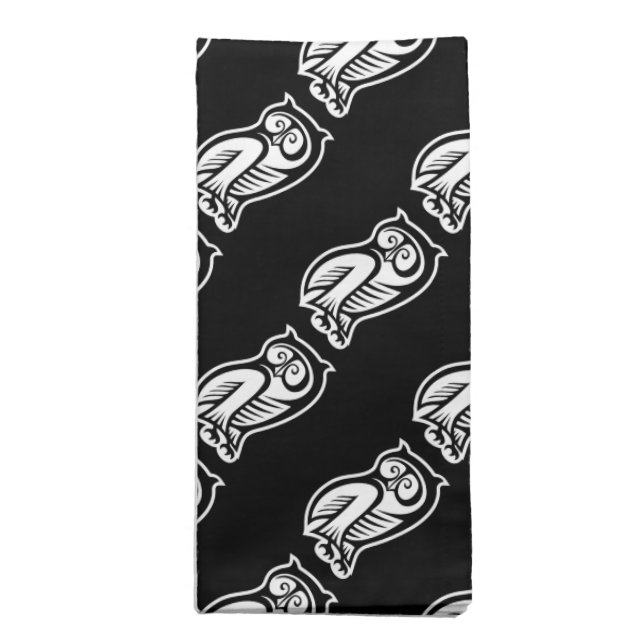Owl Symbol White Napkin (Folded)