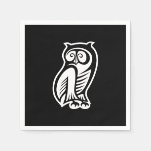Owl Symbol White Napkins