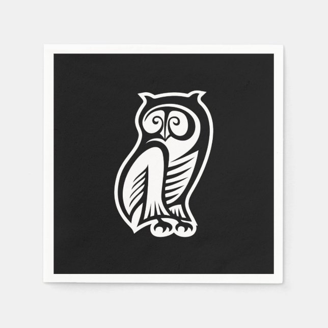 Owl Symbol White Napkins (Front)