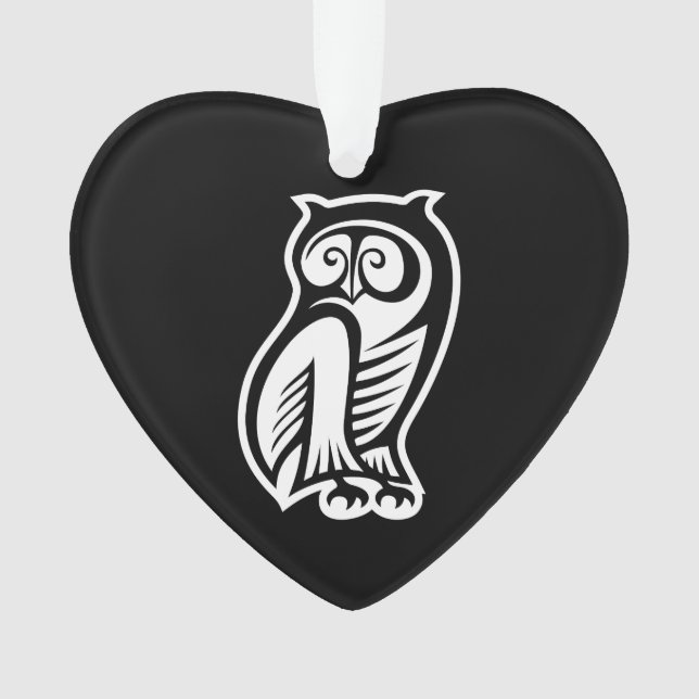 Owl Symbol White Ornament (Front)
