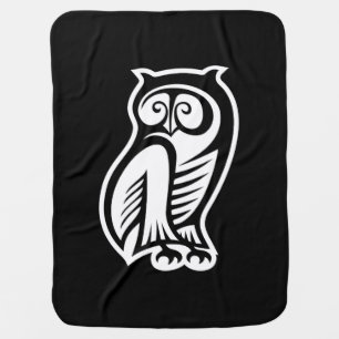 Owl Symbol White Stroller Blanket