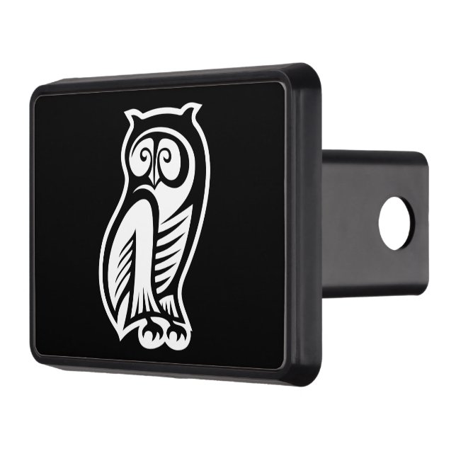 Owl Symbol White Trailer Hitch Cover (Left)
