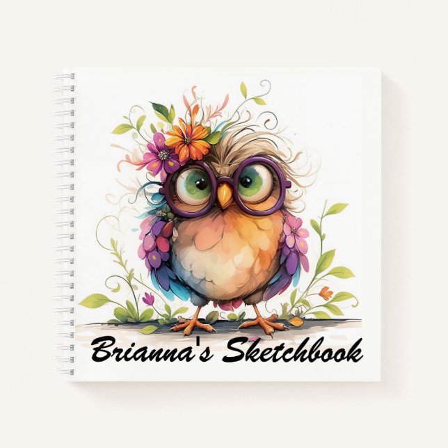 Owl-tastic Doodles: A Sketchbook for Tiny Artists Notebook (Front)